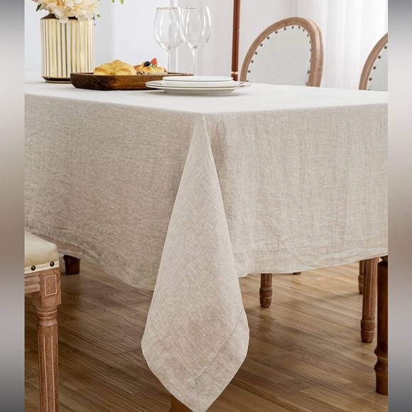 HEAVEN HOME tablecloth 100% linen 84”x 58”.2 - Picture 5 of 12